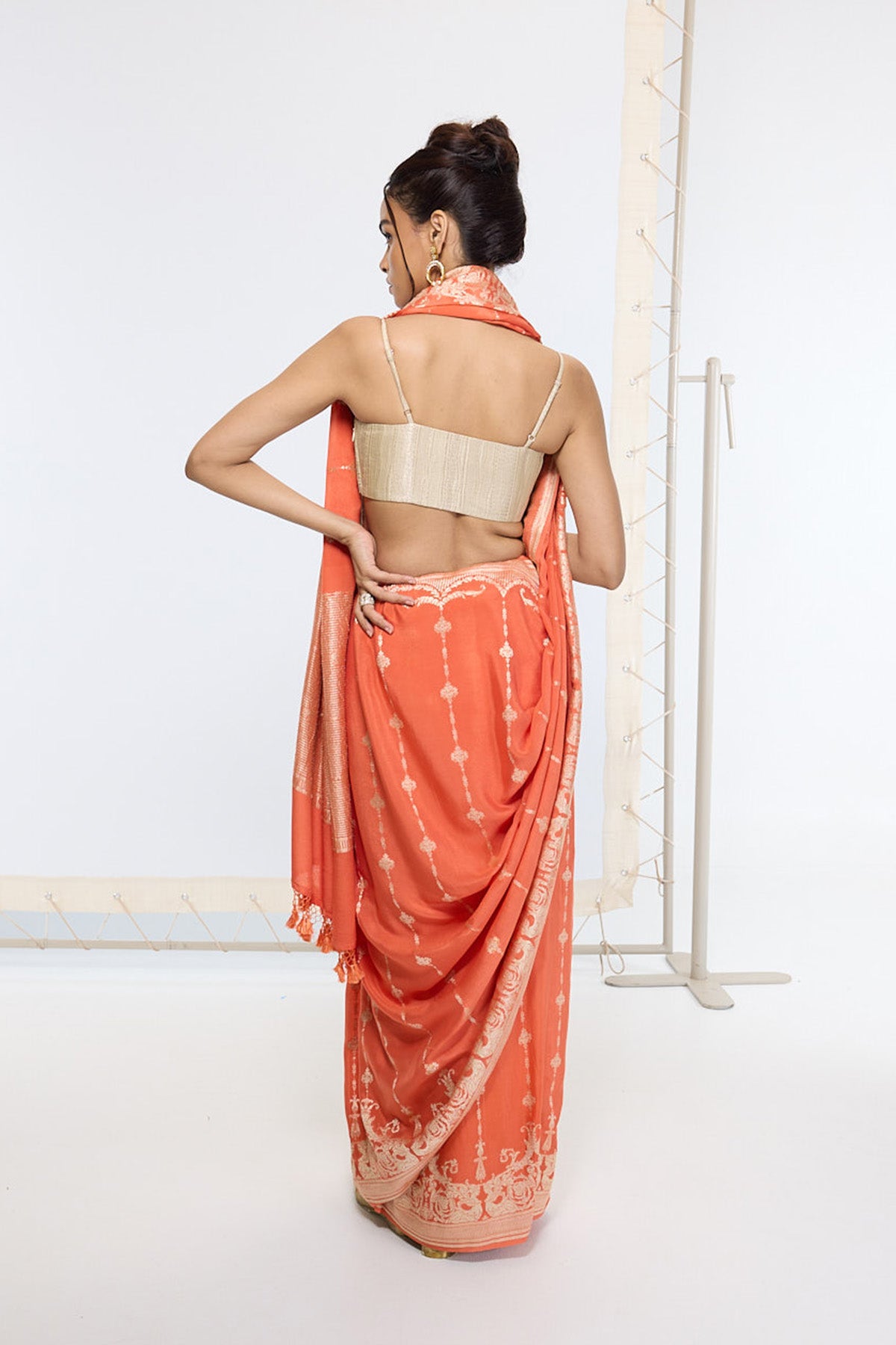 Handwoven Rusty Orange Saree