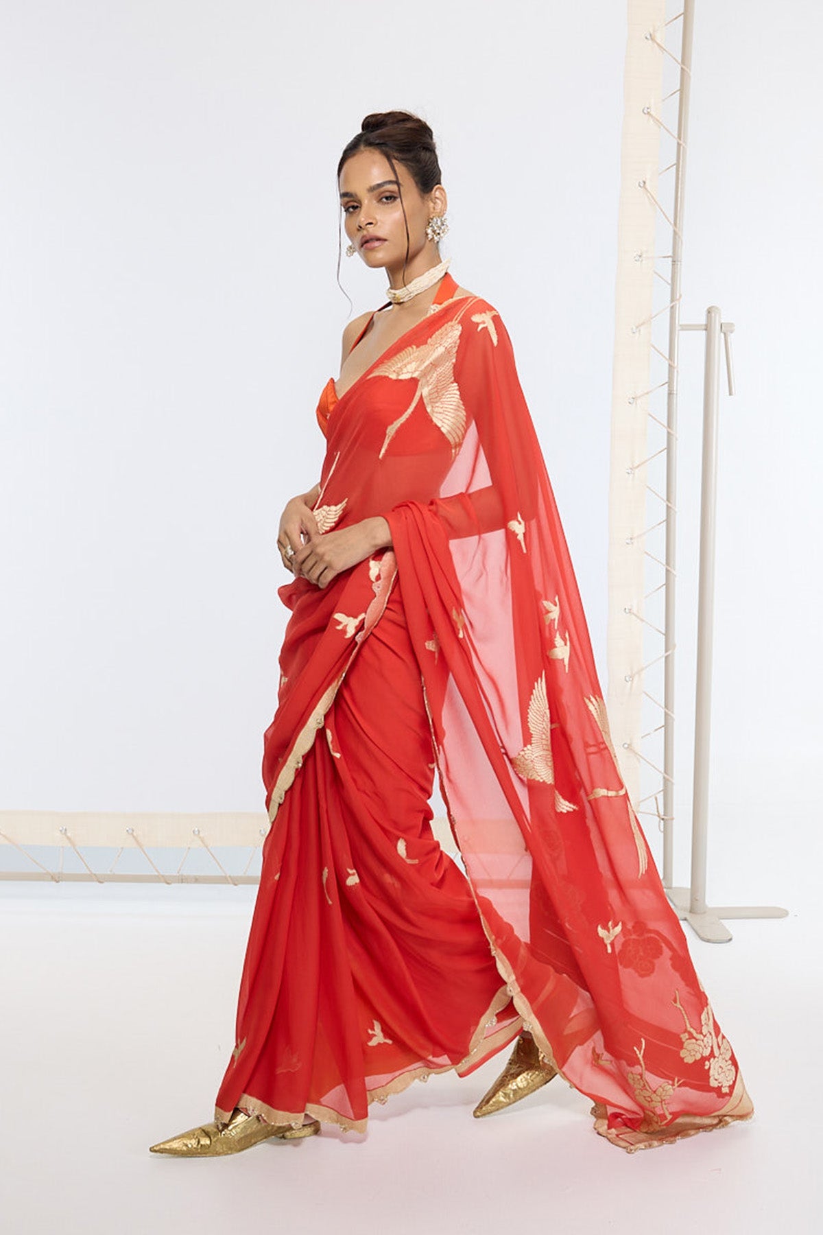 Handwoven Ruby Red Saree
