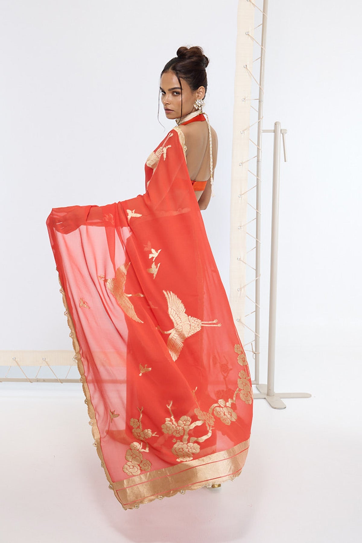 Handwoven Ruby Red Saree