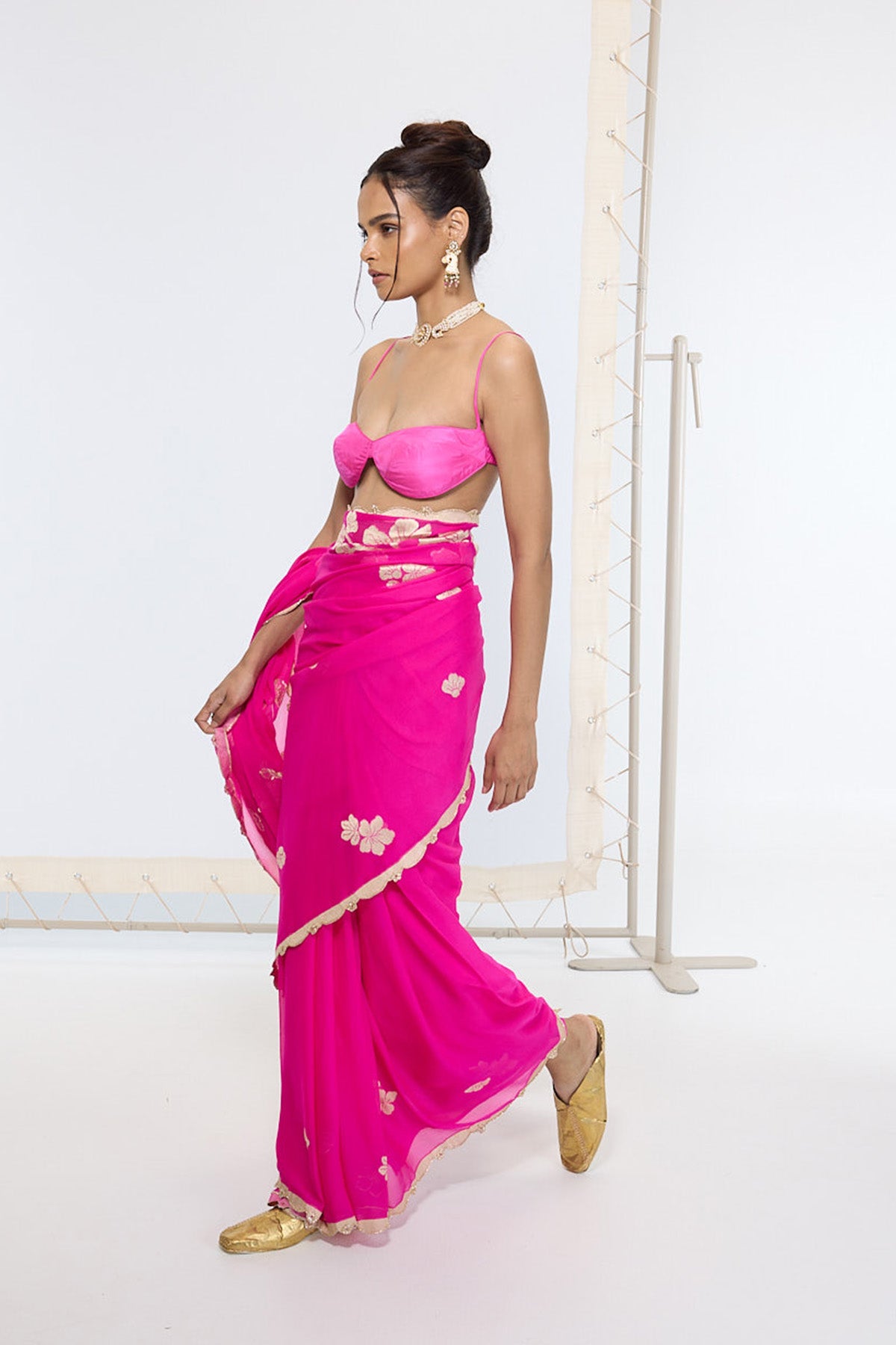 Handwoven Fuchsia Pink Saree