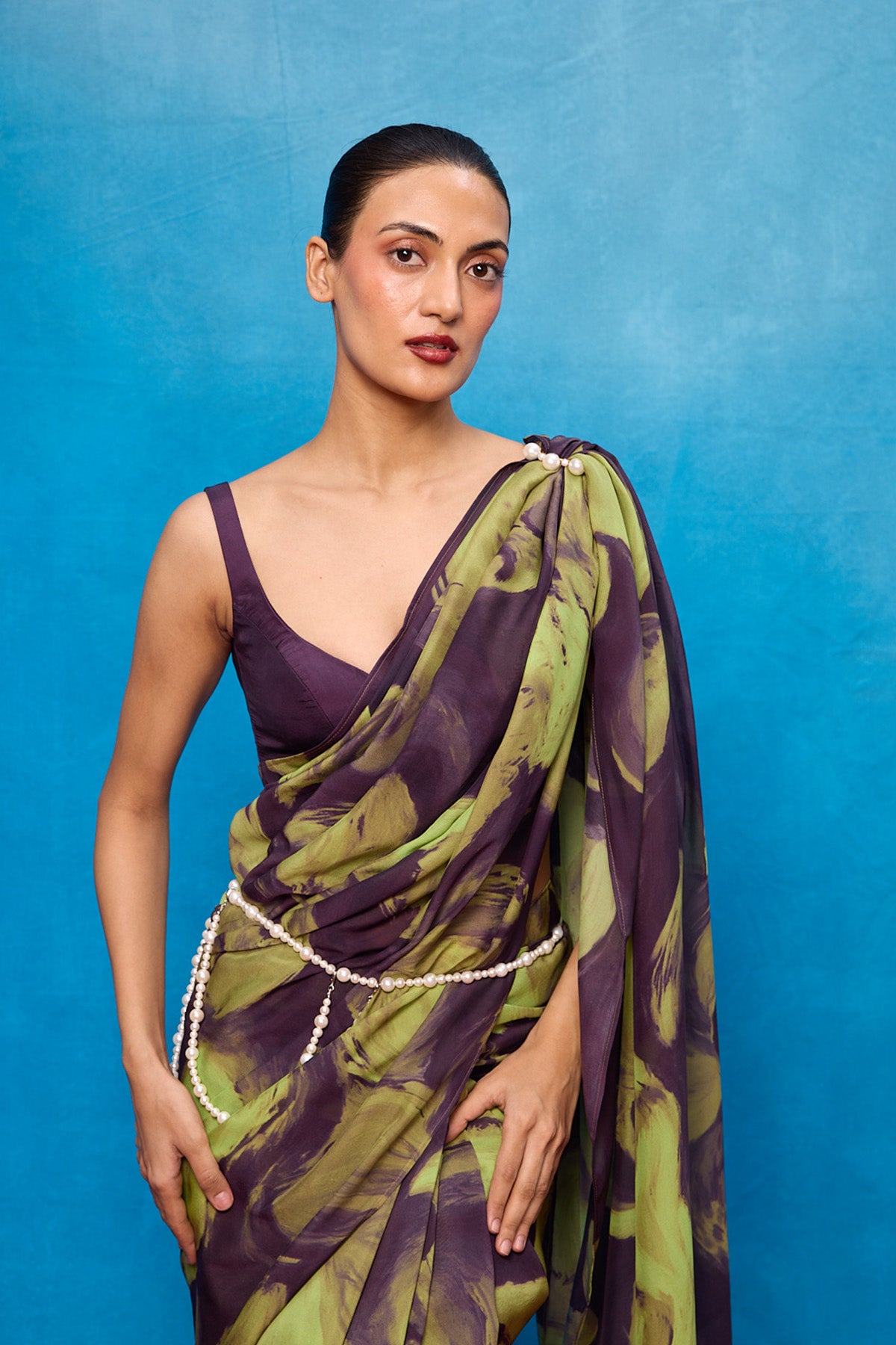 Multicolour Chiffon Digital Print Saree