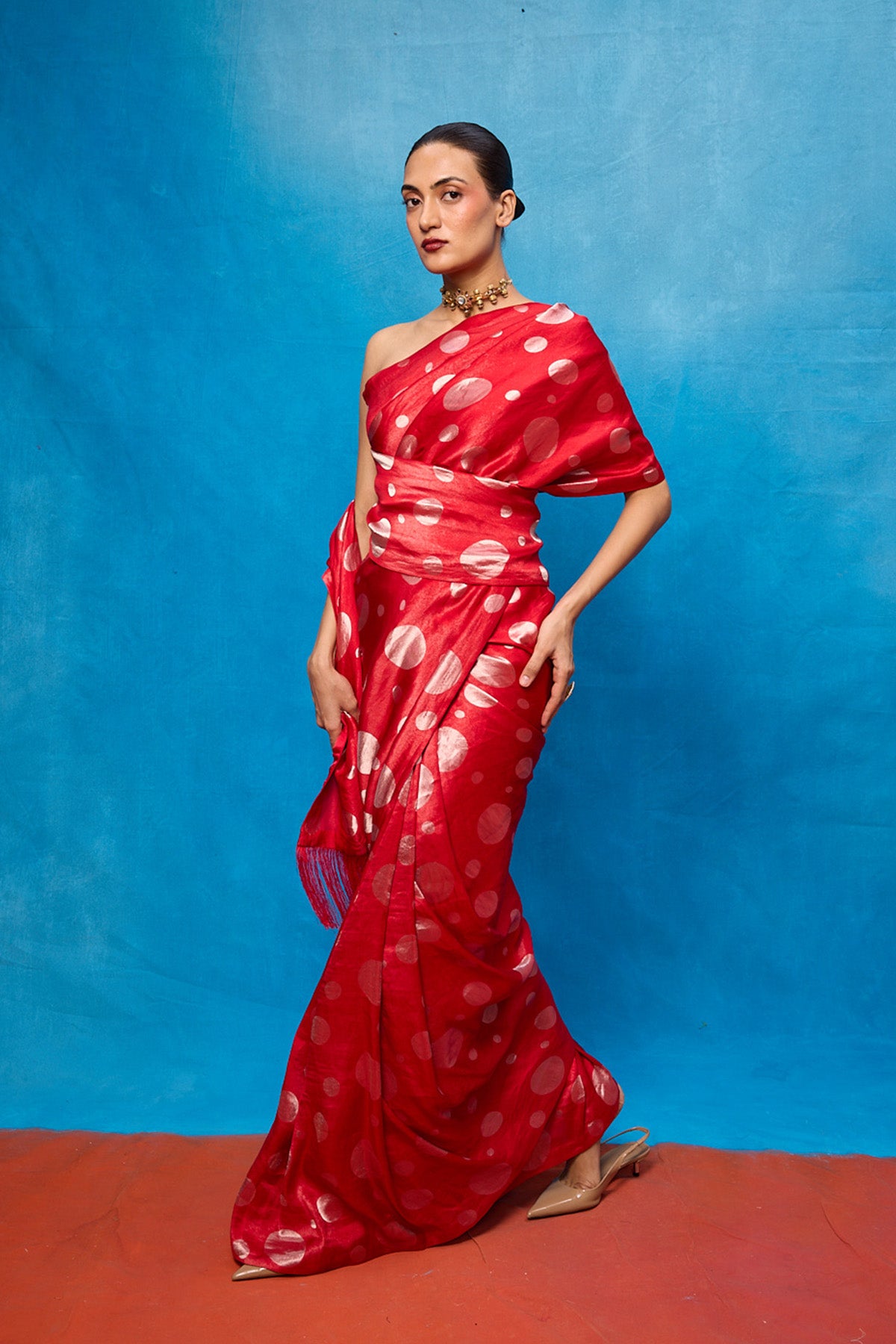 Handwoven Red Silk Banarasi Saree