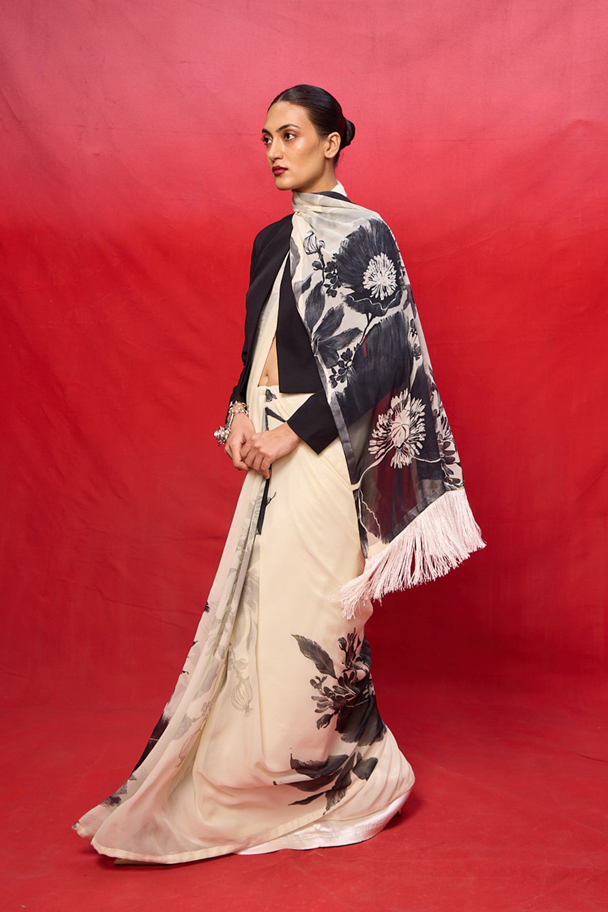 Handwoven Pistachio Green Georgette Digital Print Saree