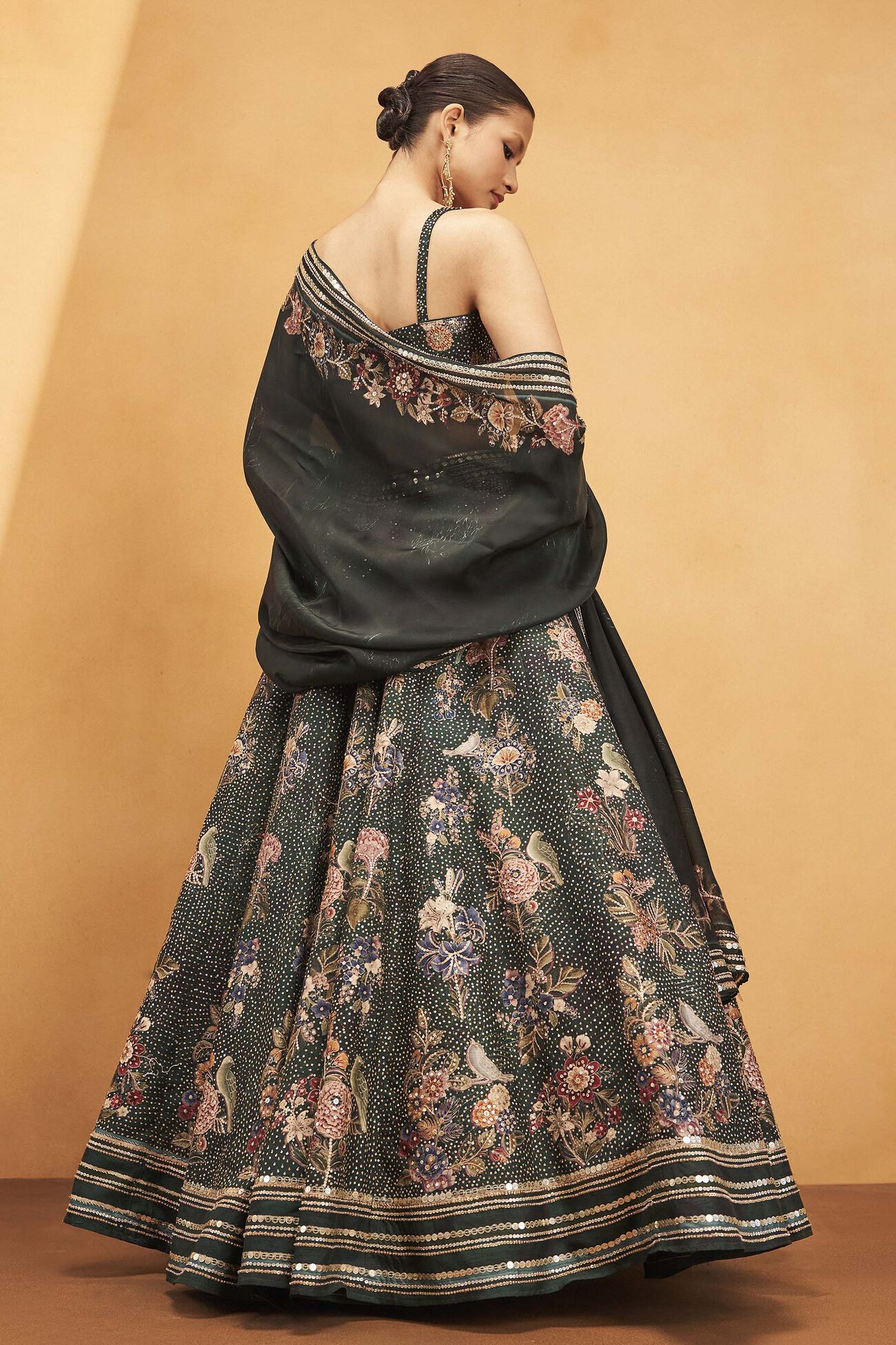 WHISPER OF THE WILDFOREST LEHENGA SET - GREEN