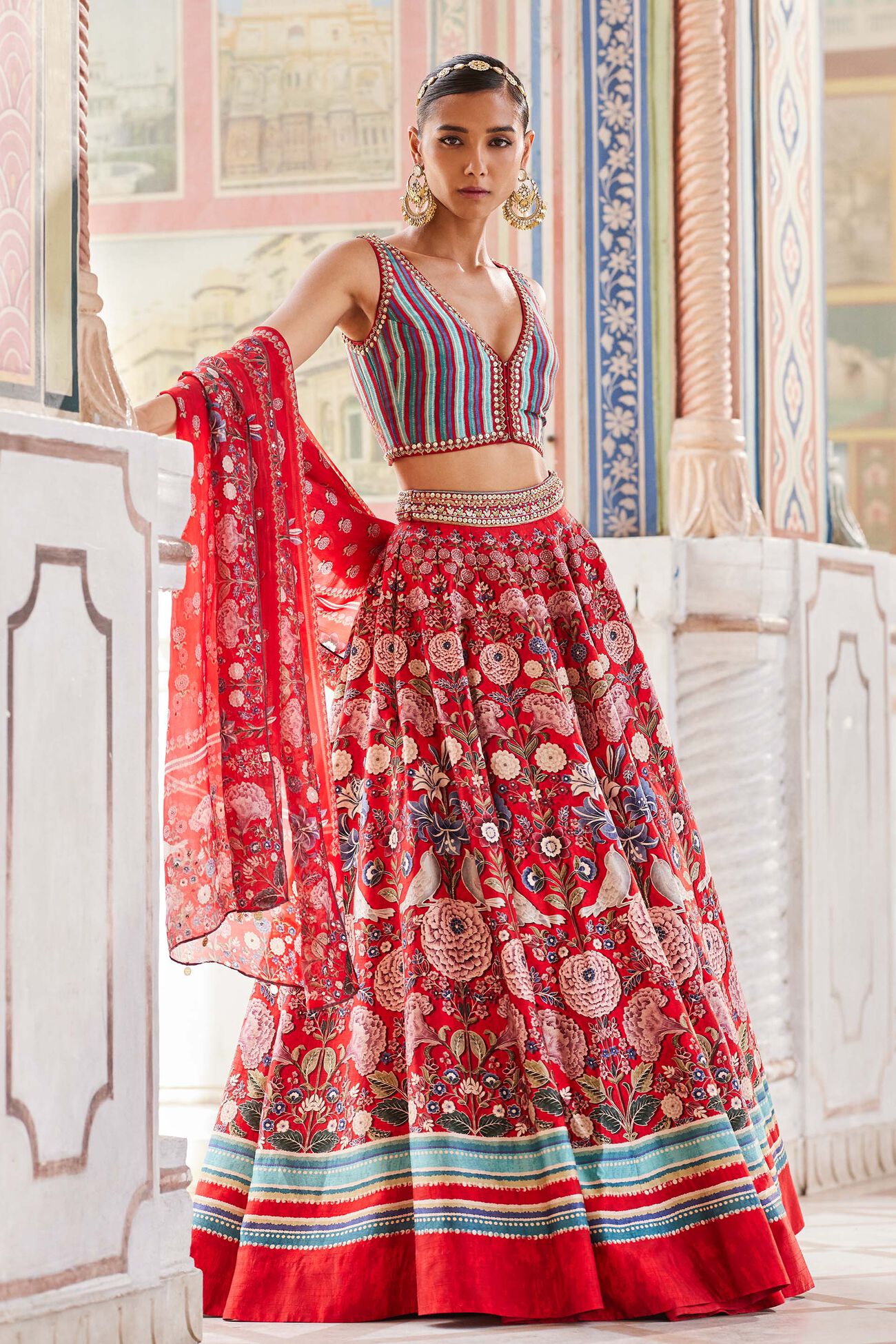 GHAZAL LEHENGA - RED