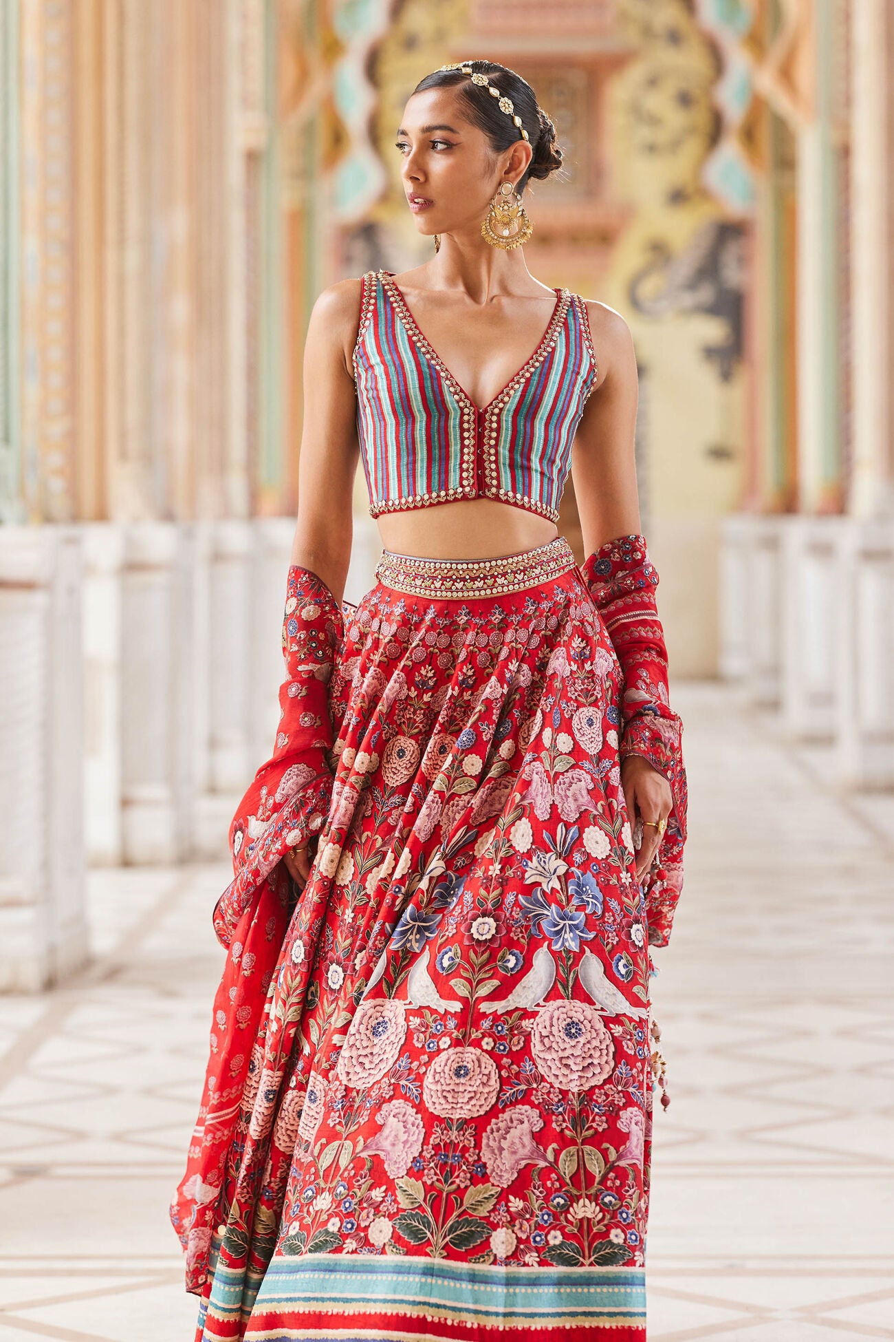 GHAZAL LEHENGA - RED