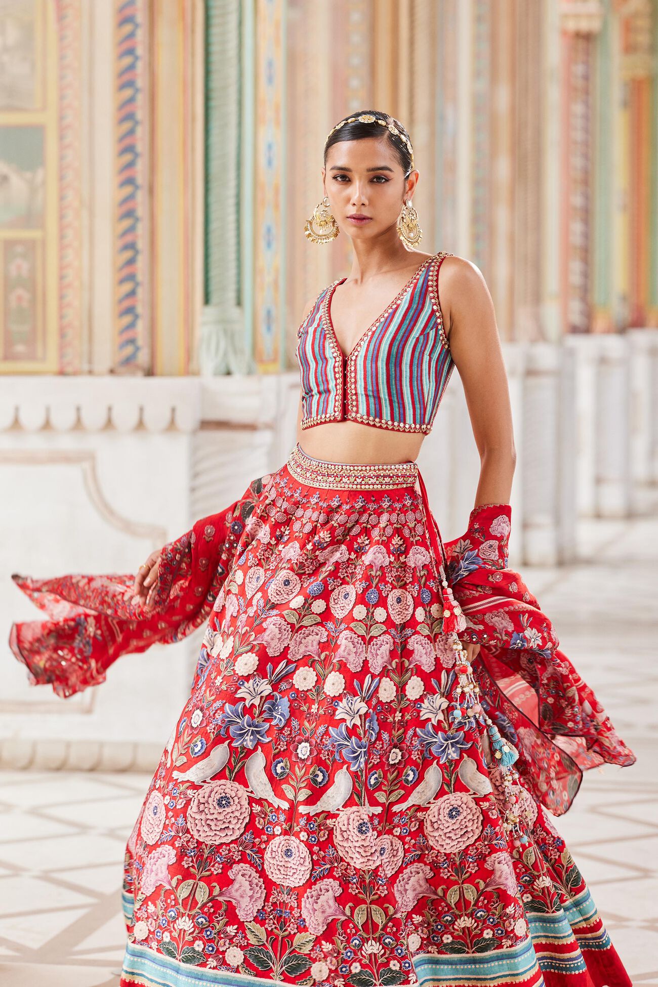 GHAZAL LEHENGA - RED