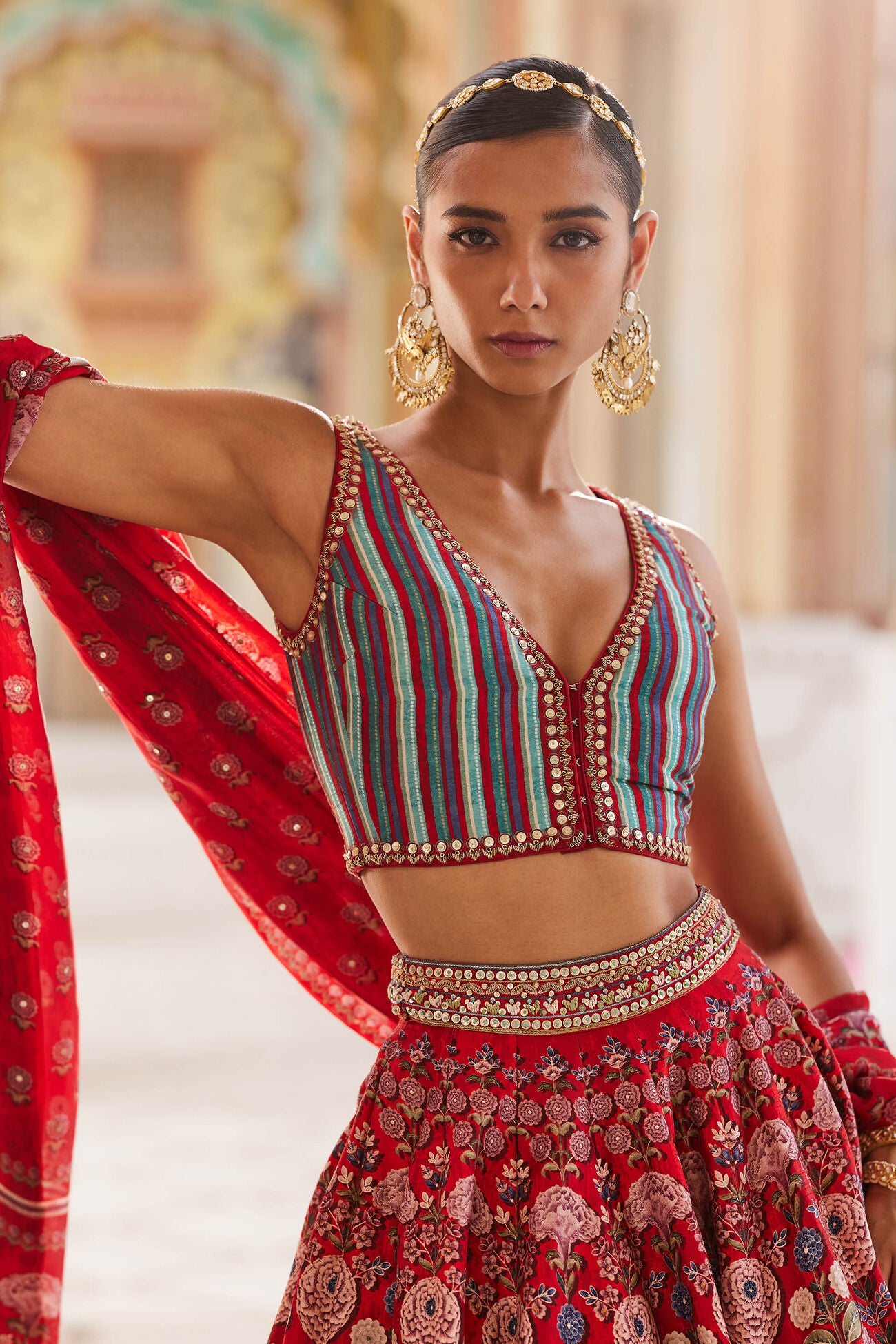 GHAZAL LEHENGA - RED