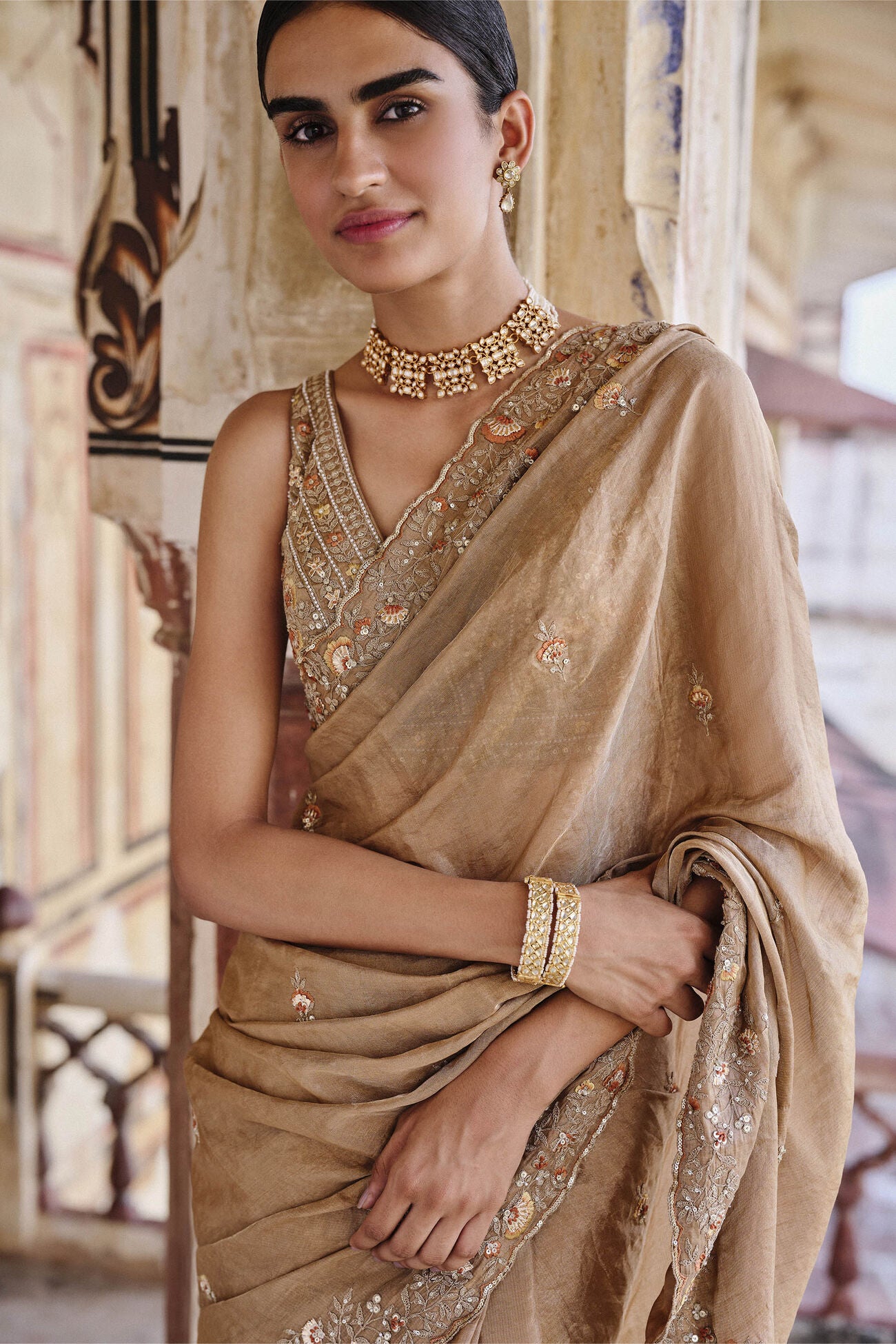 Zohura Silk Saree - Bronze