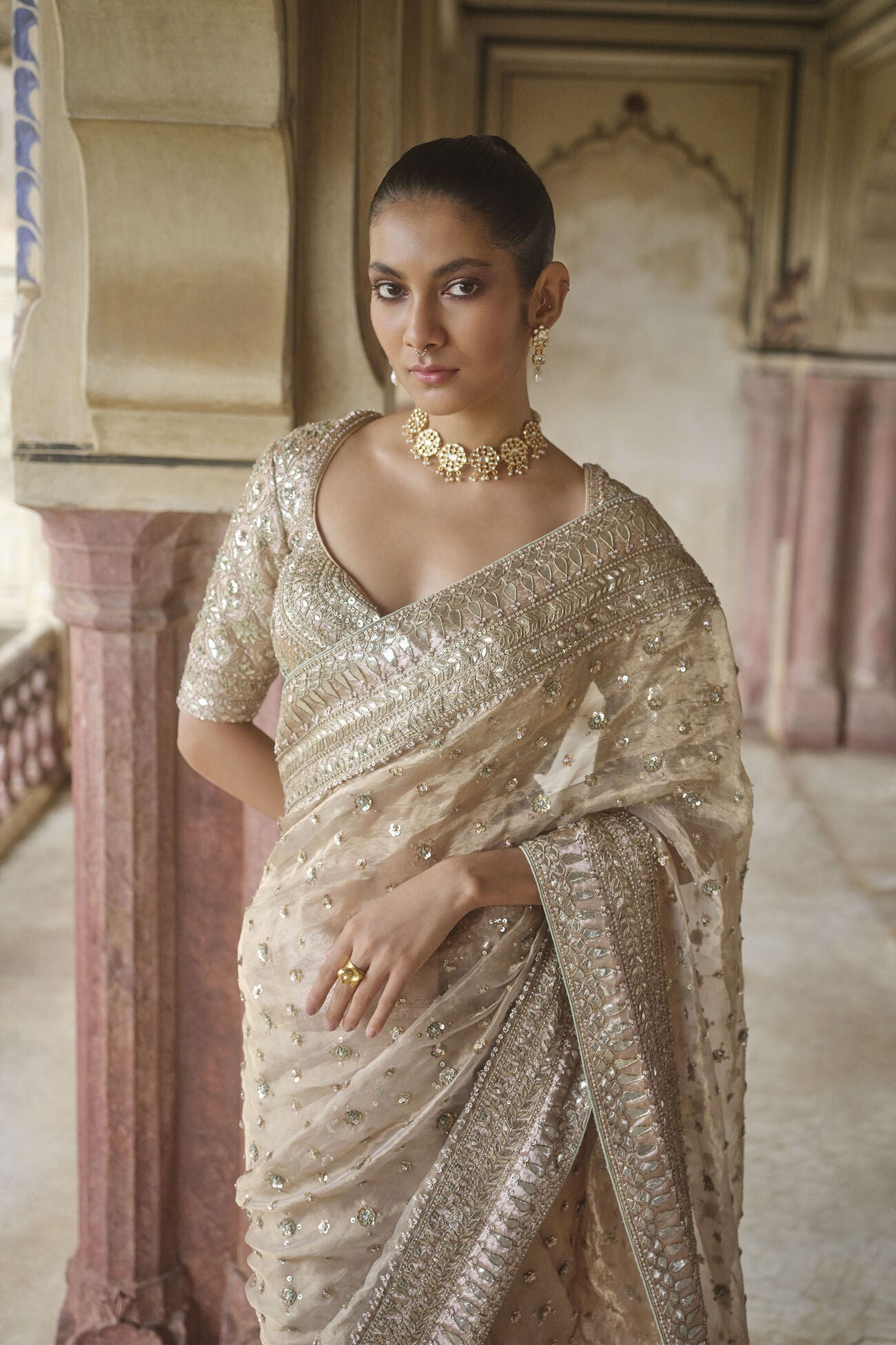 Ishama Handwoven Benarasi Silk Saree - Gold