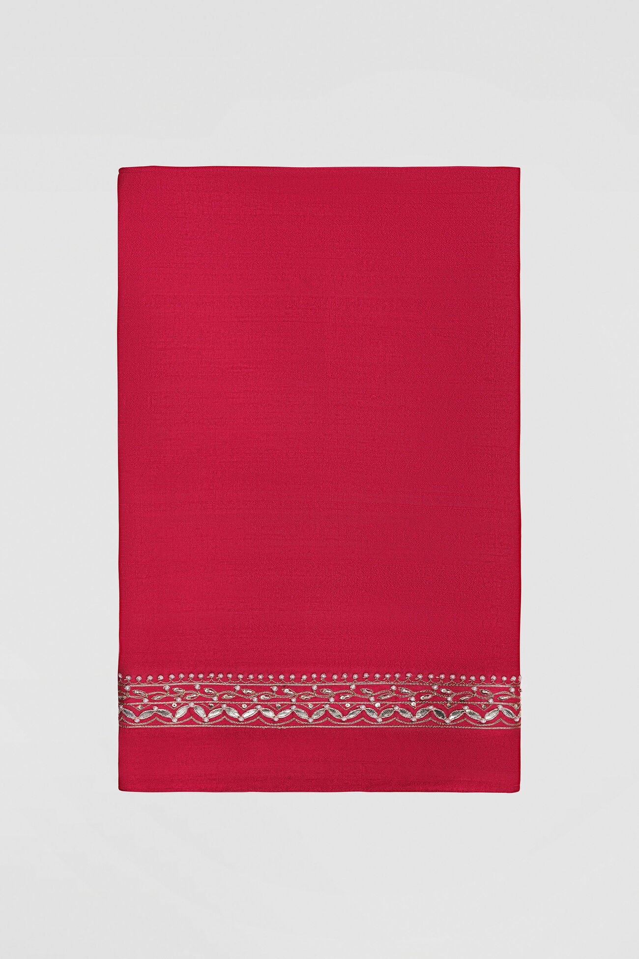 Anushna Handcrafted Badla Georgette Saree - Red