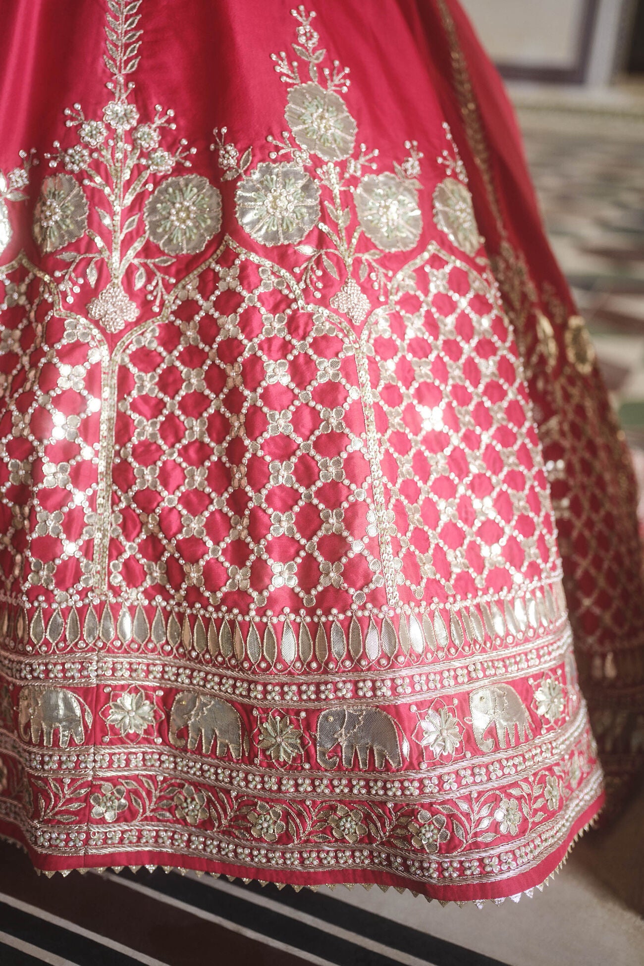 Tarangini Gota Patti Silk Lehenga - Red