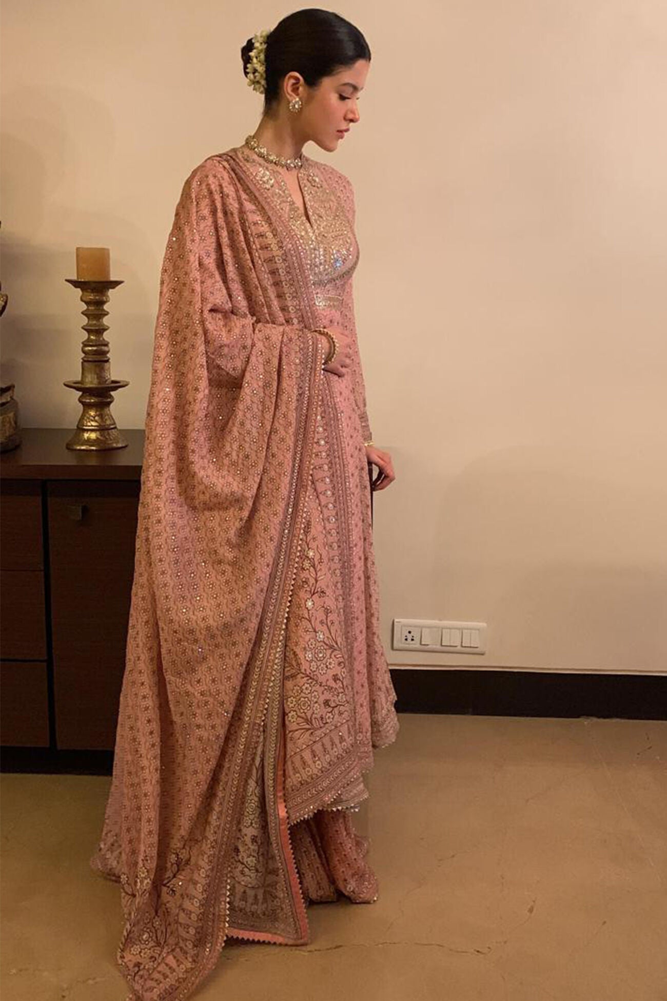 Alara Gota Patti Mul Anarkali Set - Blush
