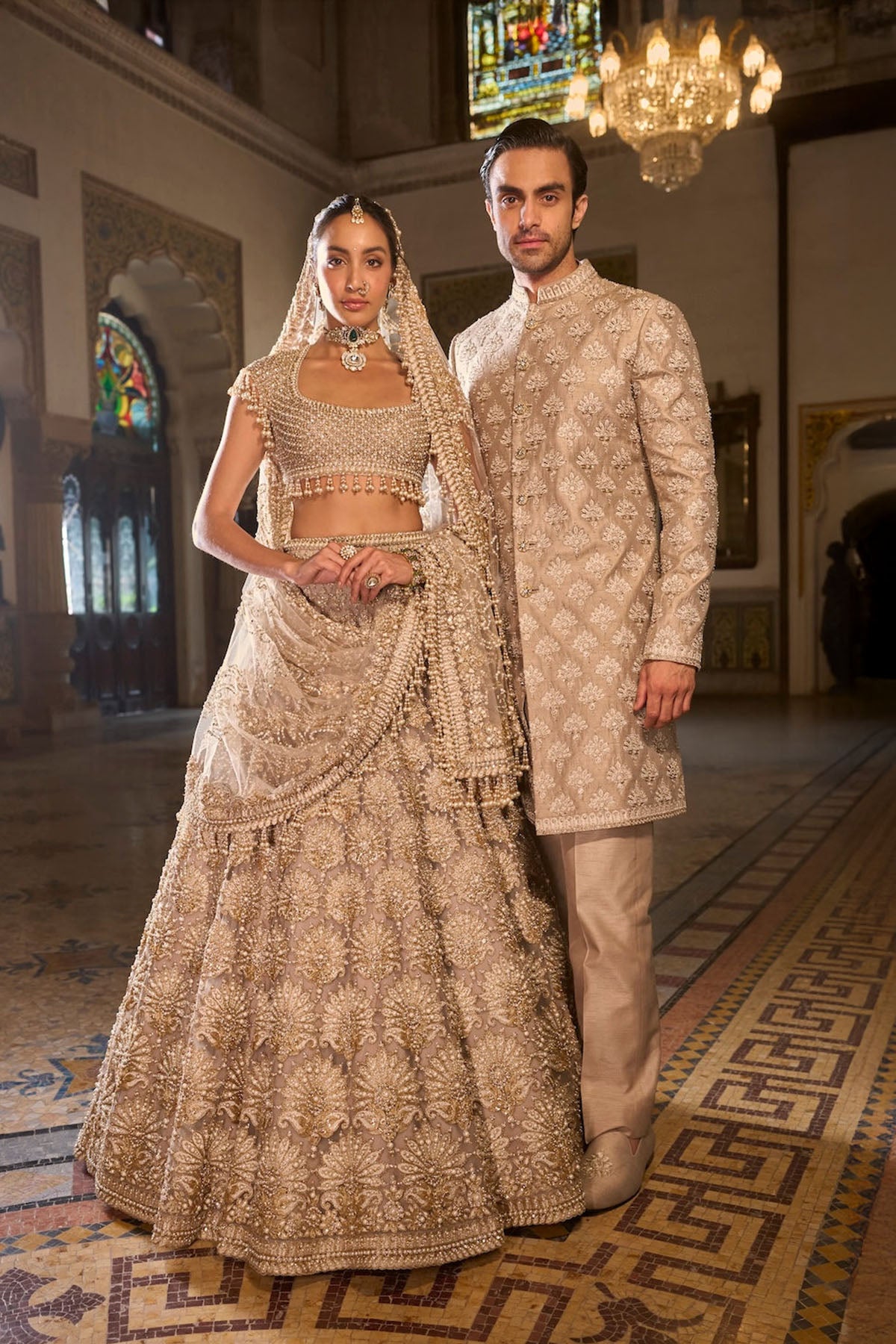 Champagne Pearl Lehenga Set