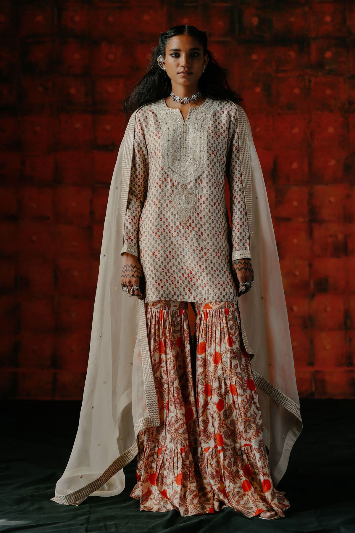 Pearl sharara set