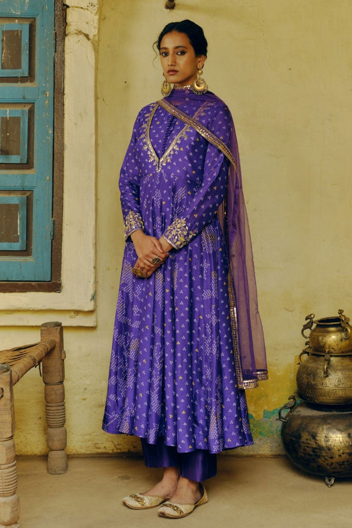 Iris Purple anarkali set