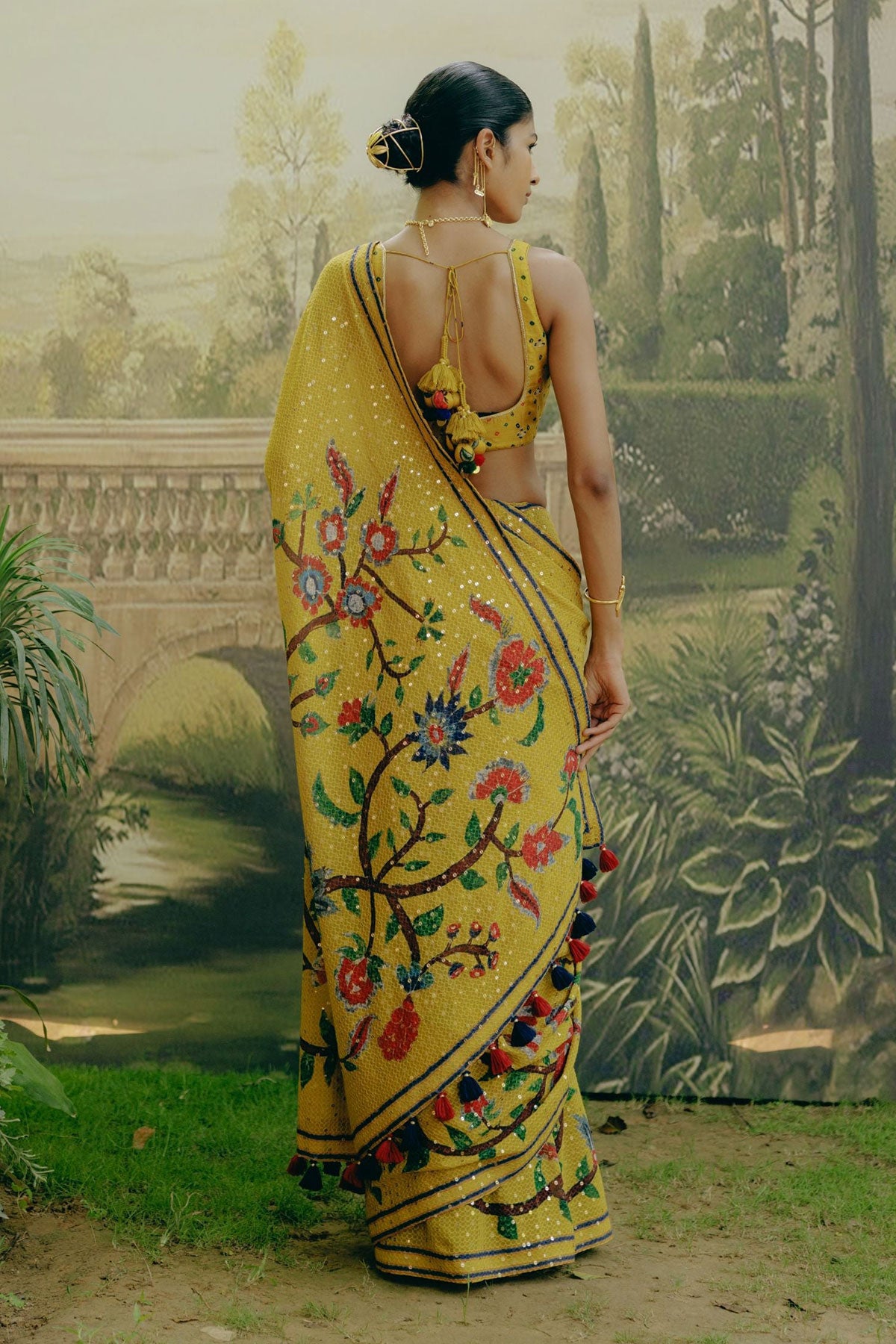 Sunflower yellow saree