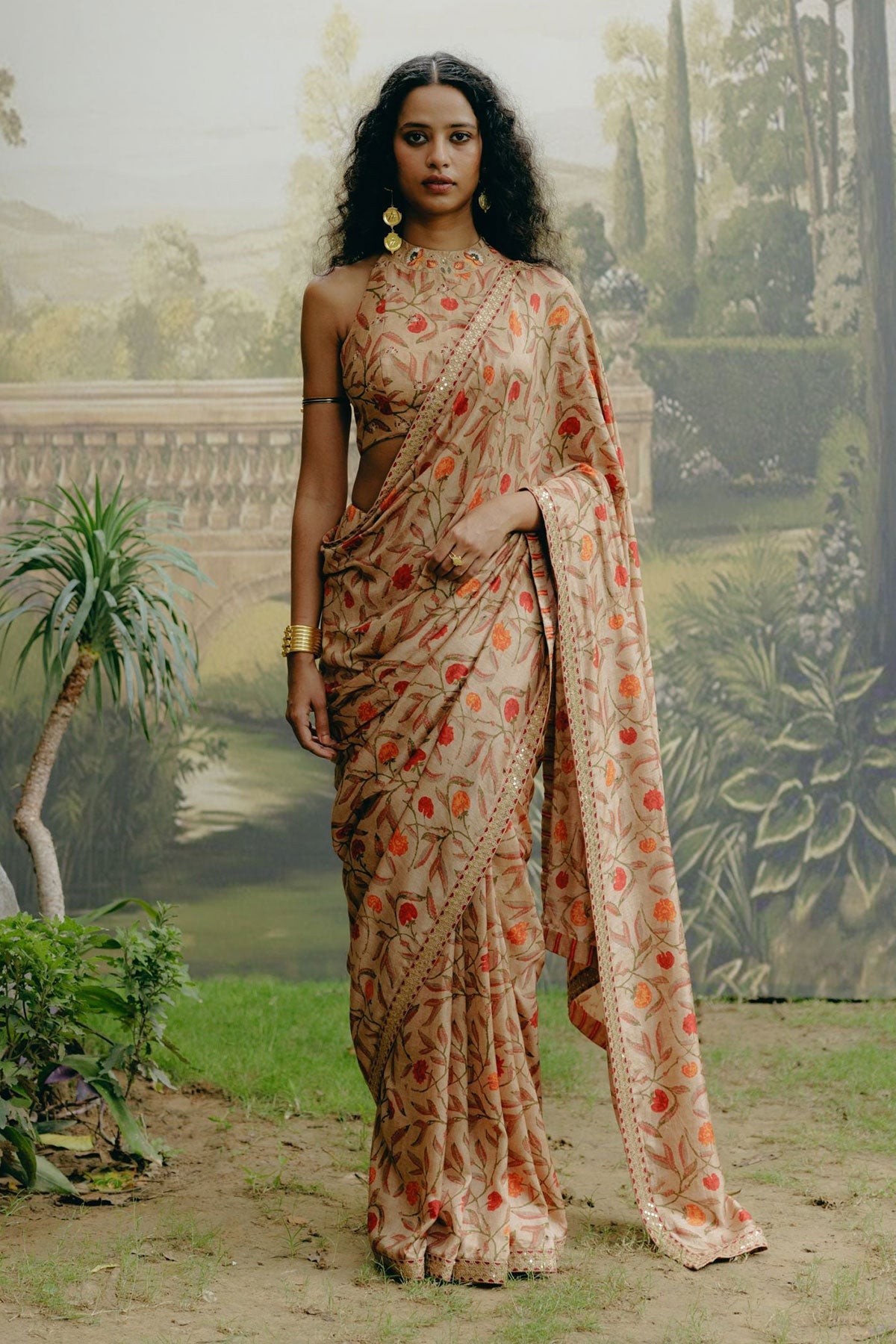 Biscuit brown saree