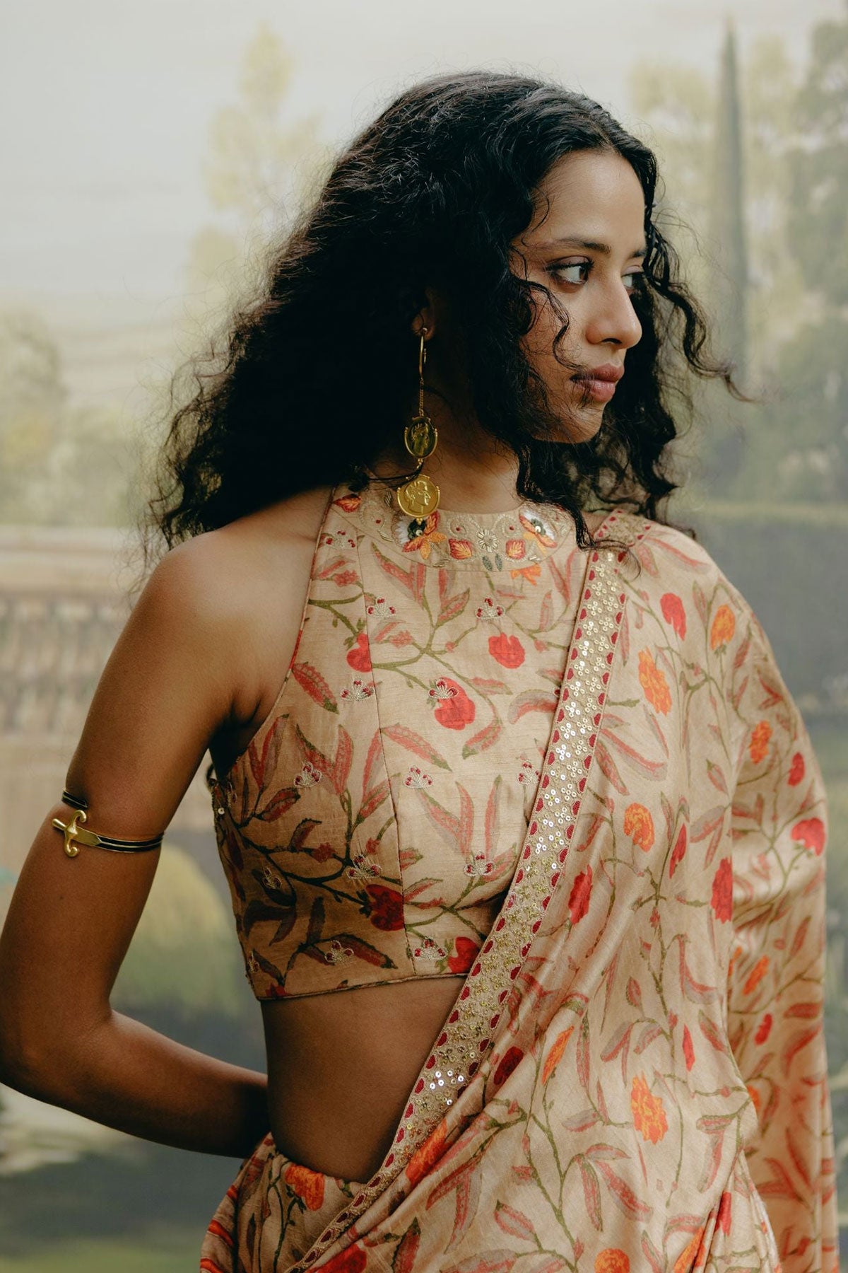 Biscuit brown saree