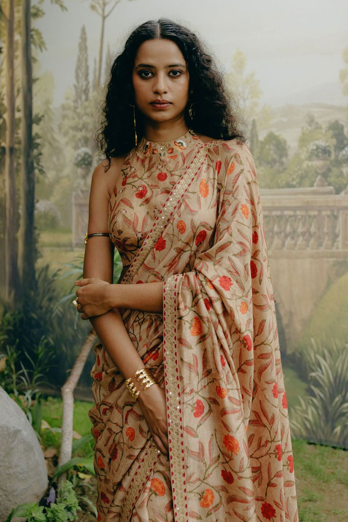 Biscuit brown saree