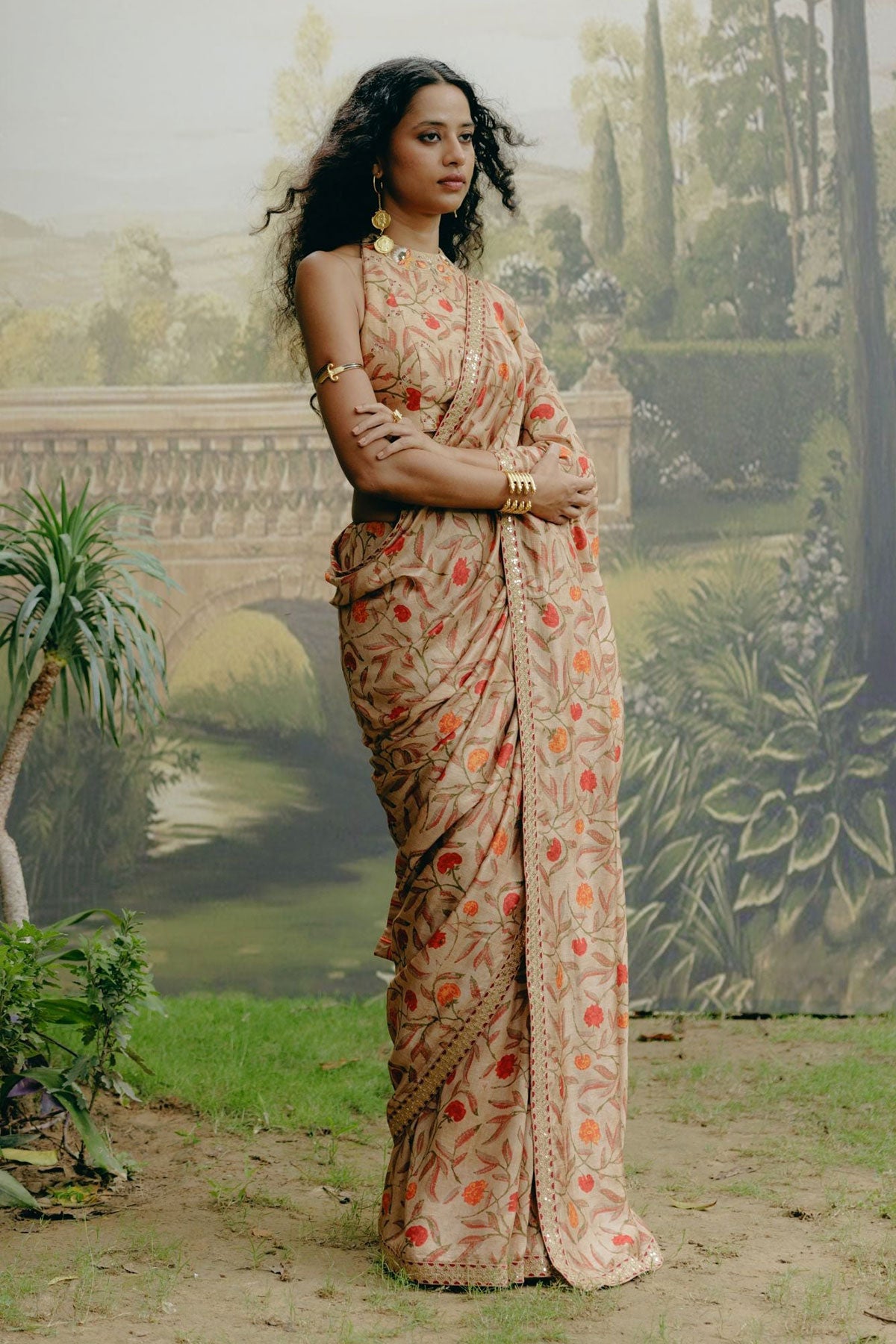 Biscuit brown saree
