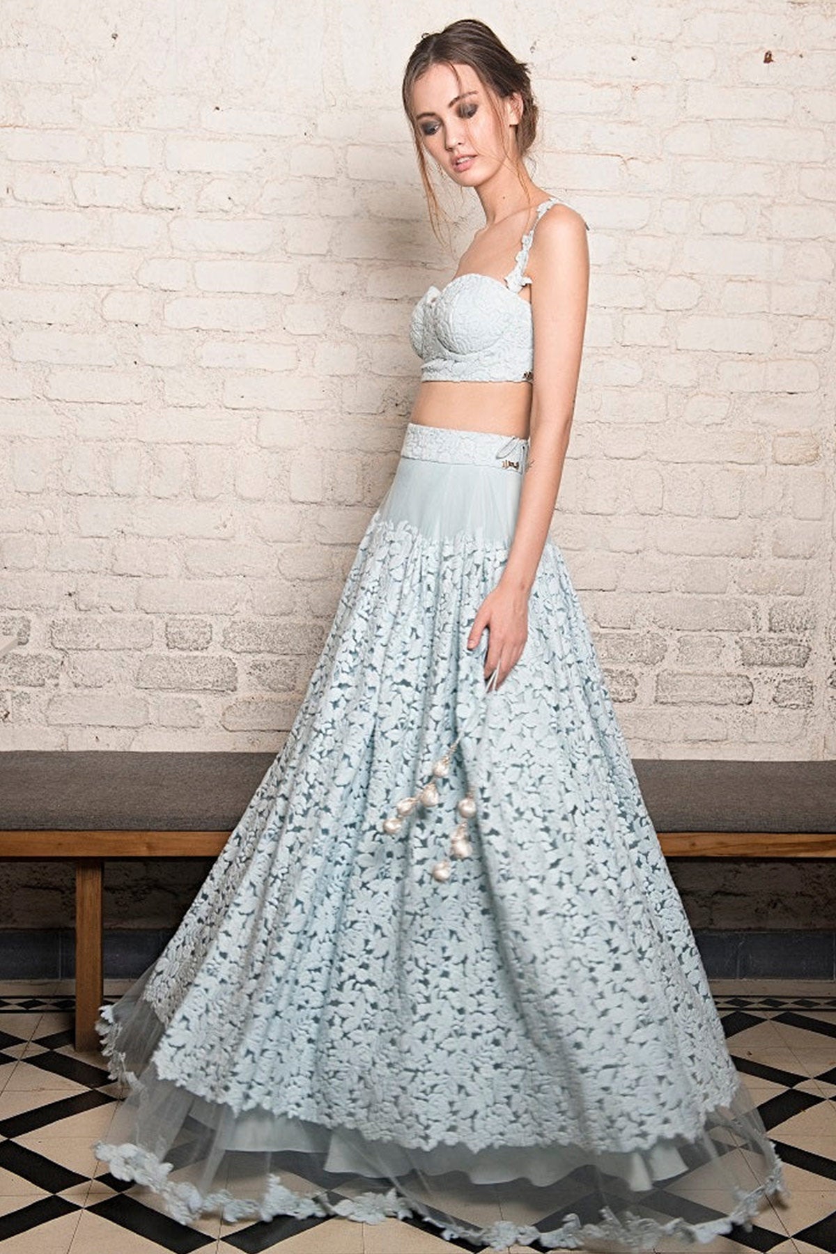 Corn flower crop and skirt set