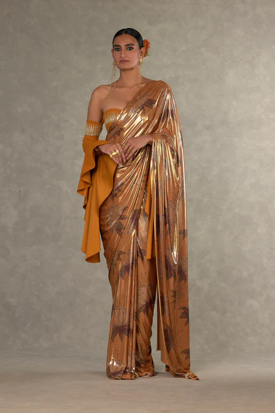 Ochre Masakali Saree With Blouse Piece