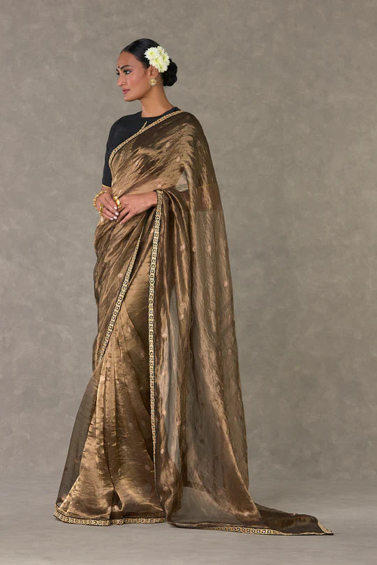 Black Winegarden Tissue Saree