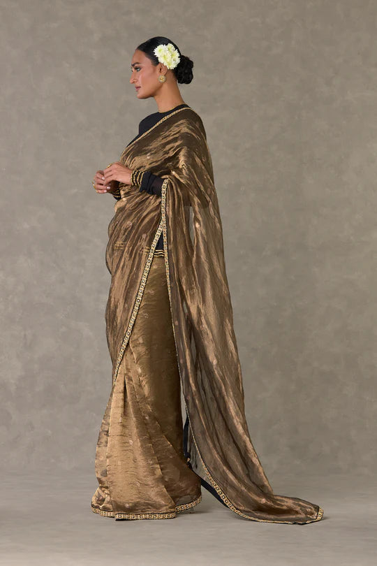 Black Winegarden Tissue Saree