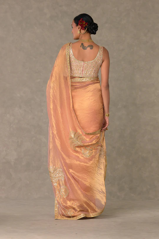 Shahi Tukda Tissue Saree w/ Blouse Piece