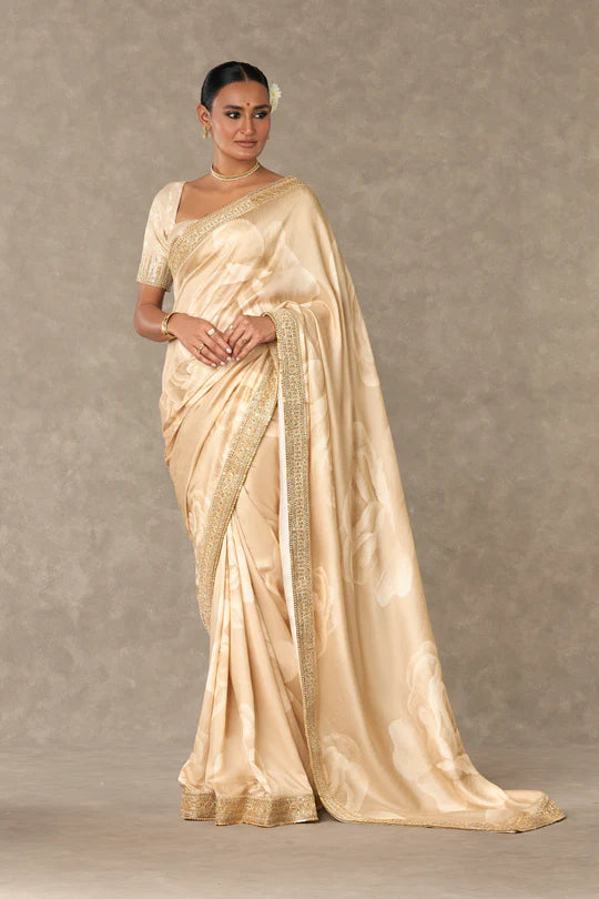 Beige Gulaab Saree With Blouse Piece
