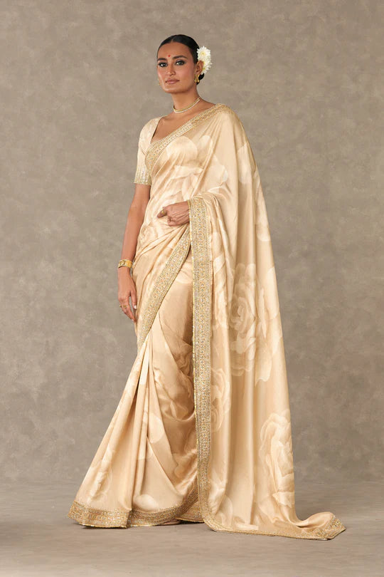 Beige Gulaab Saree With Blouse Piece