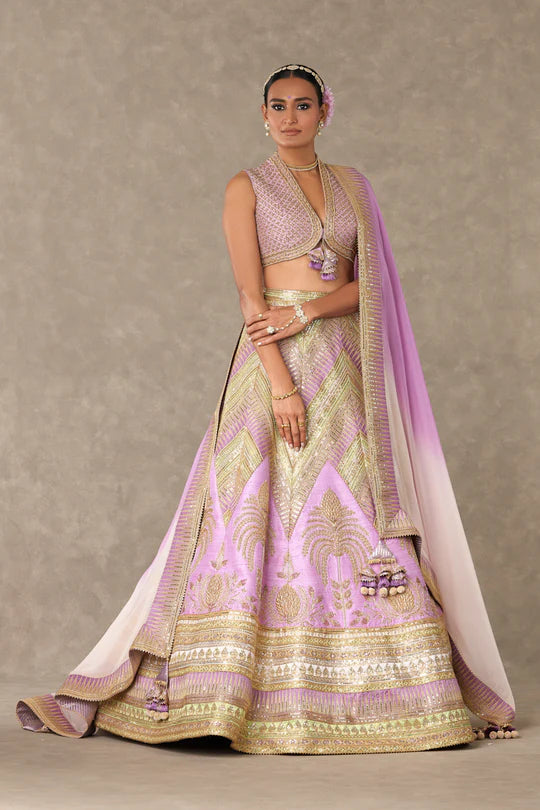 Lilac Anar-Phool Lehenga