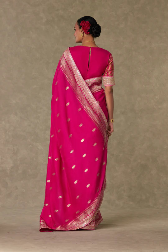 Magenta Haath Phool Saree