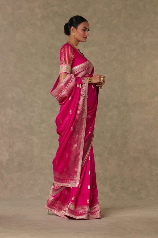Magenta Haath Phool Saree