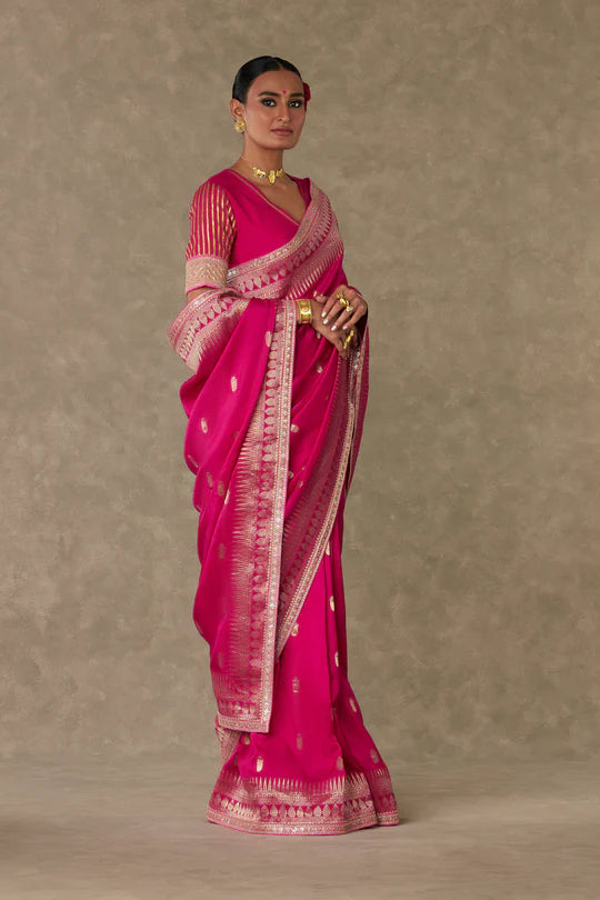 Magenta Haath Phool Saree