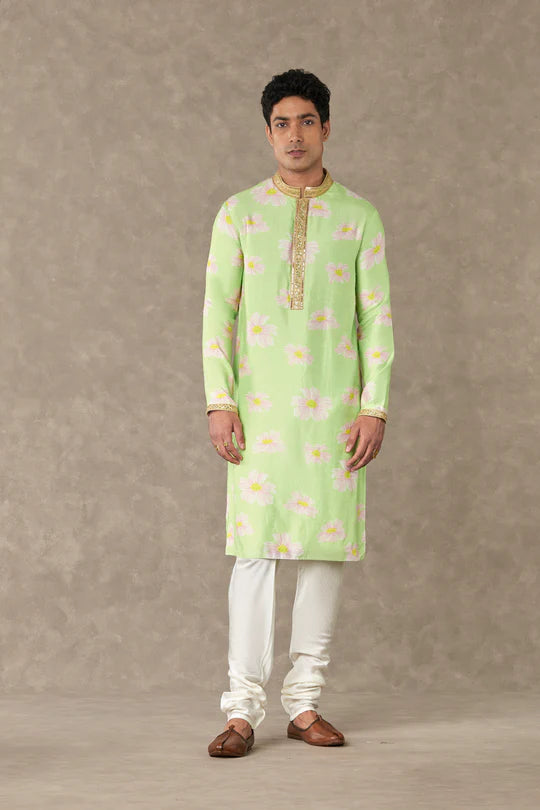Mint Parijat Kurta With Pants