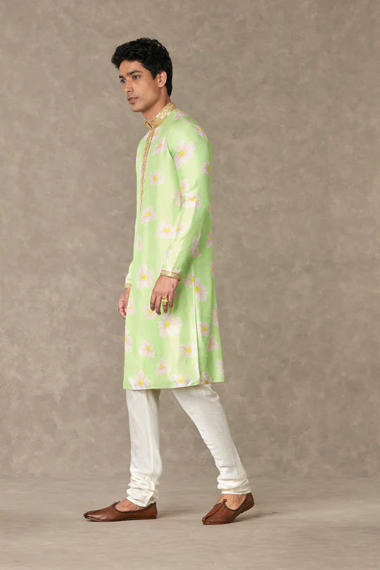 Mint Parijat Kurta With Pants