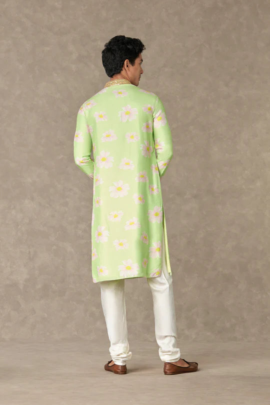 Mint Parijat Kurta With Pants