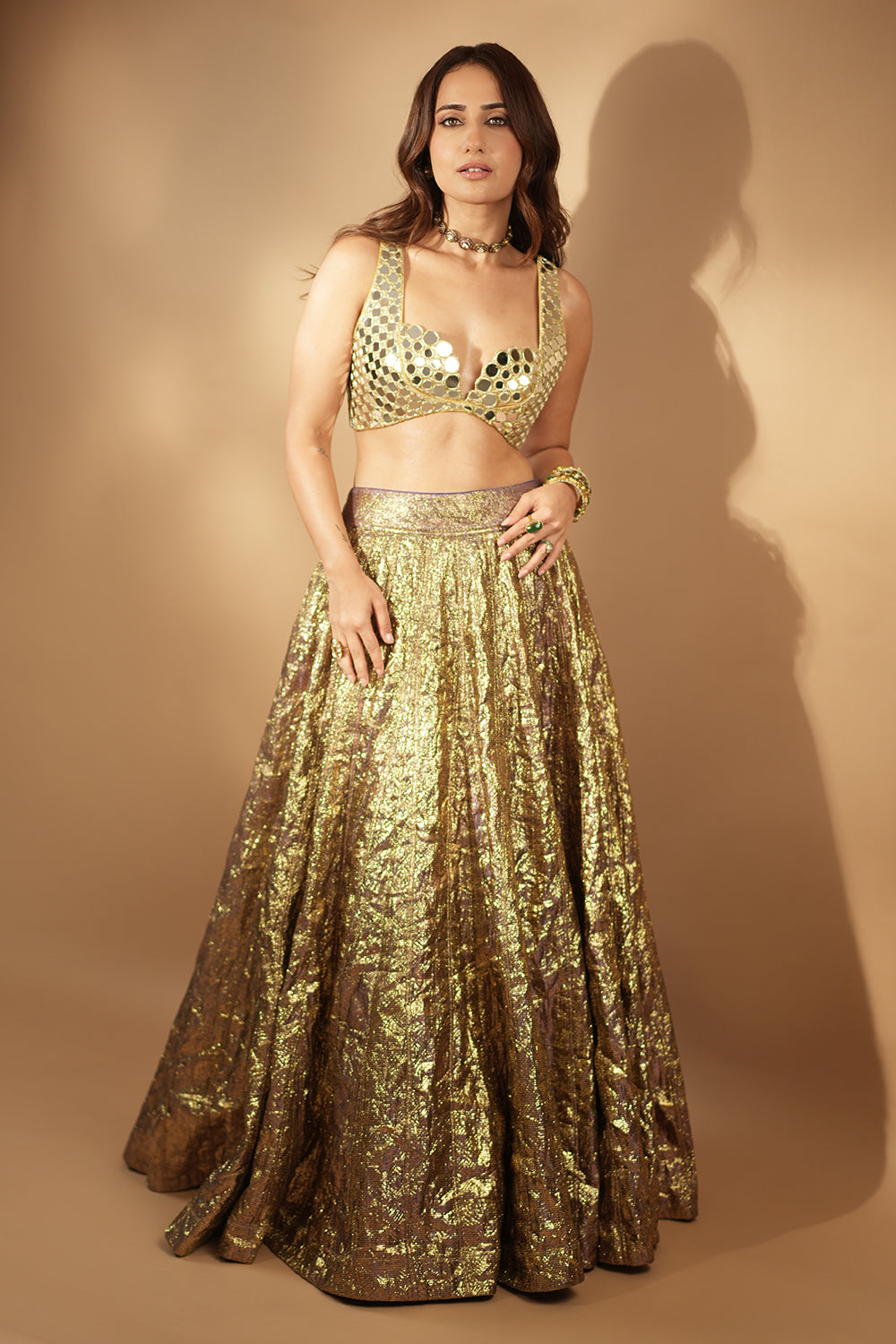 Kusha Kapila in Sheesh Bengani Lehenga Set