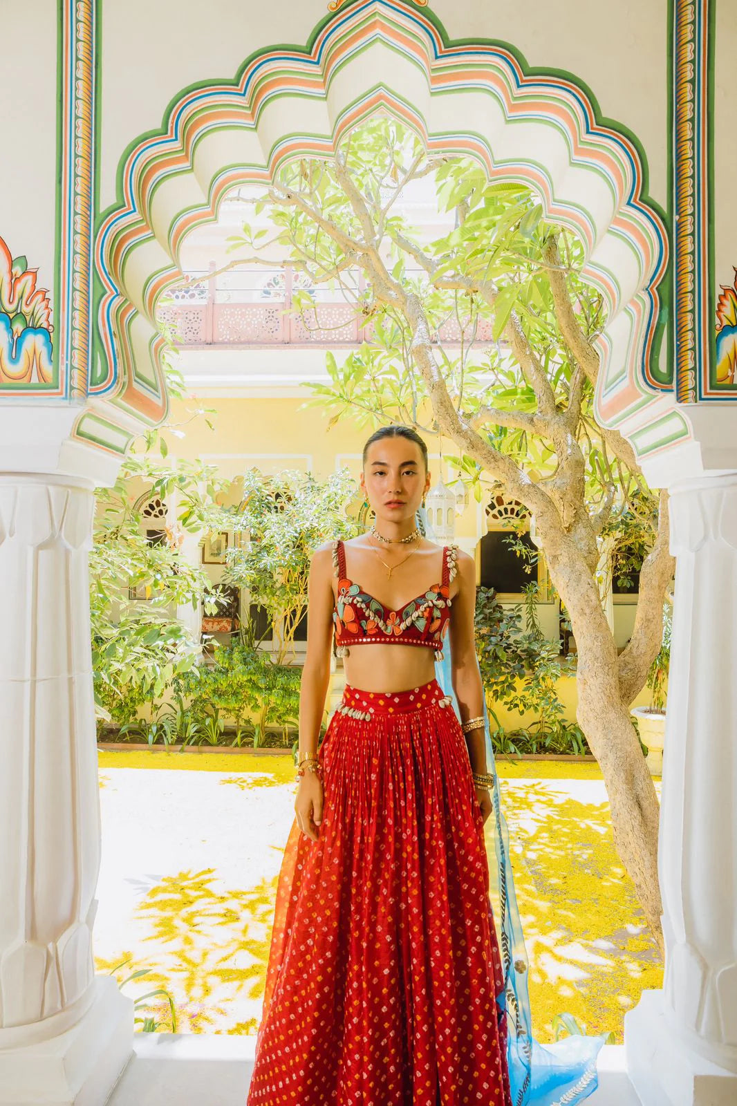 SEASHELLS IN A MEADOW LEHENGA SET