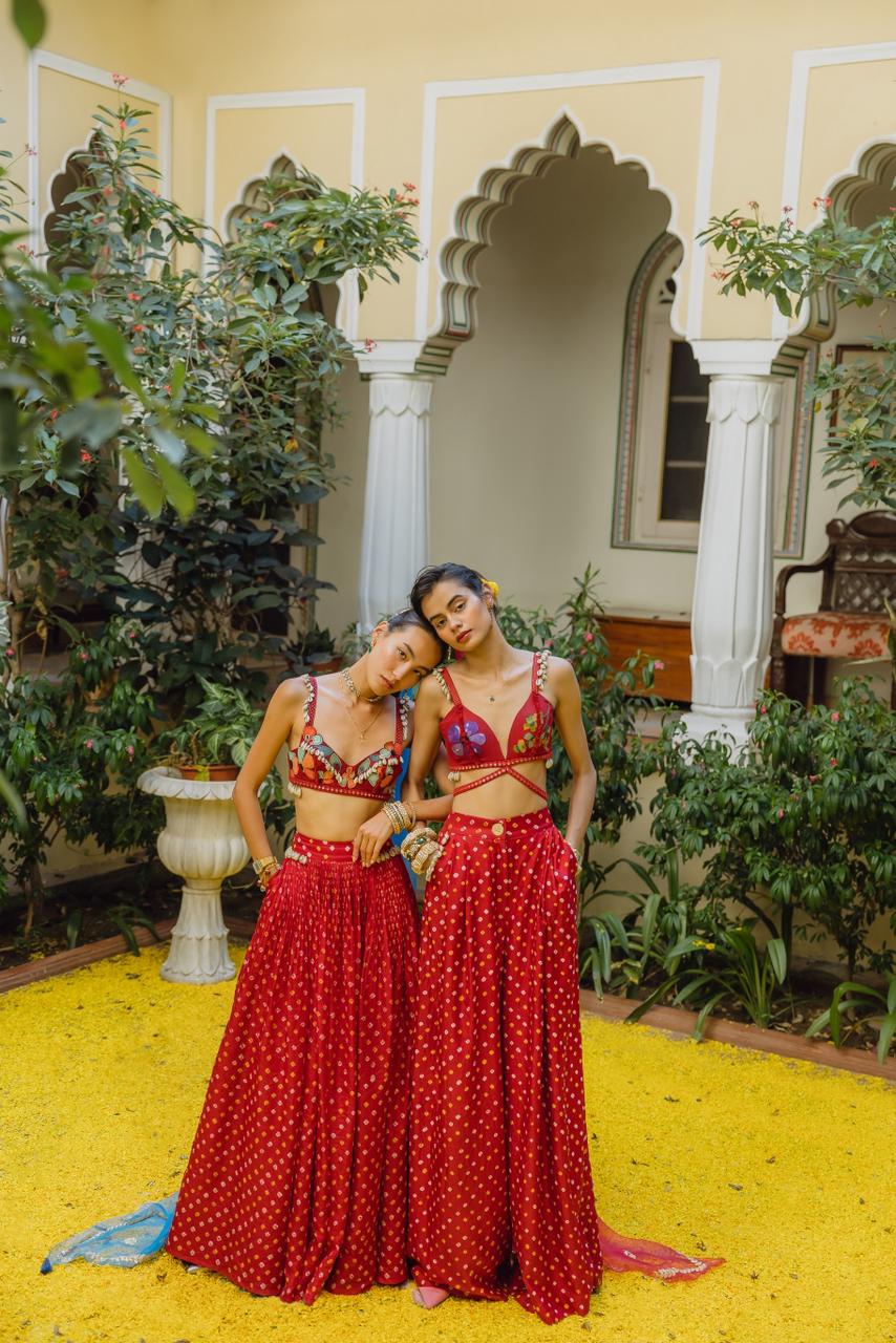 SEASHELLS IN A MEADOW LEHENGA SET