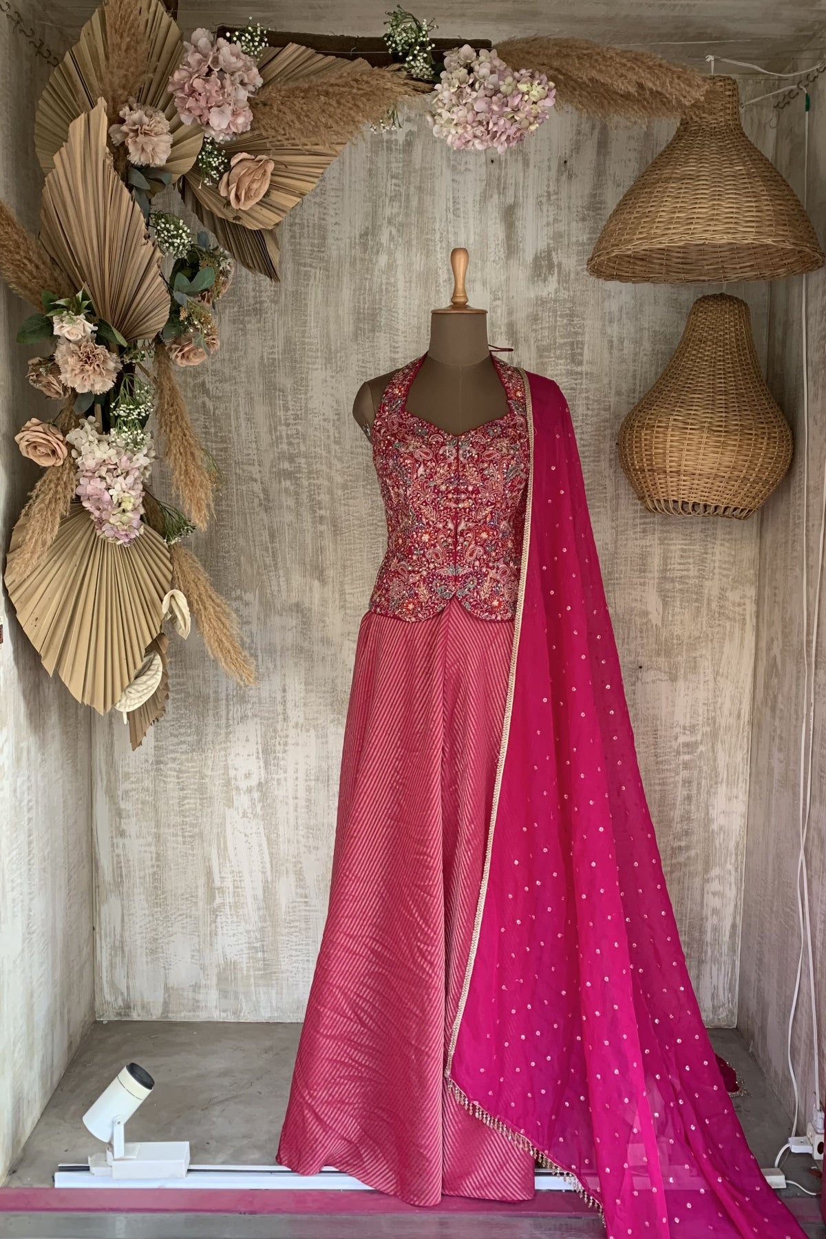 Pink Ebony Savi Tissue Line Pant Set - Ready to ship
