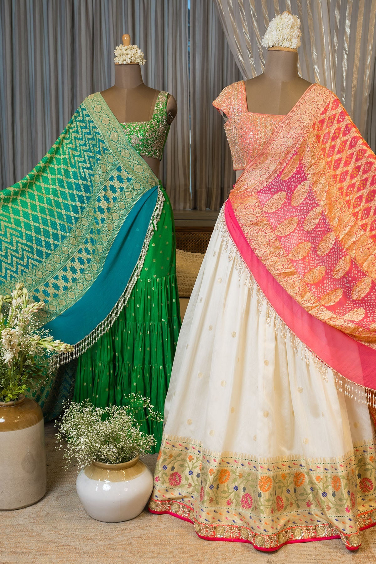 AISHA WITH BANDHEJ DUPATTA