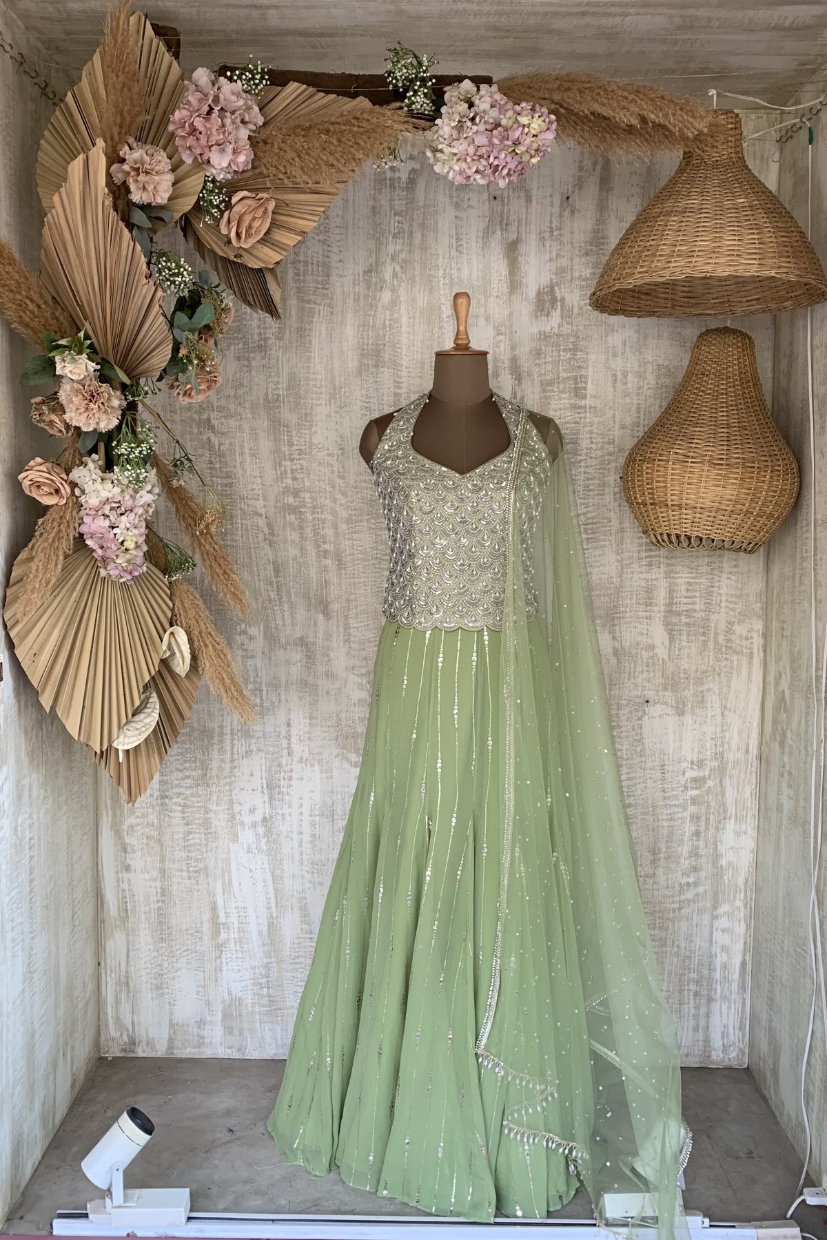 Green Jasmine Savi Lehenga Set - Ready to ship