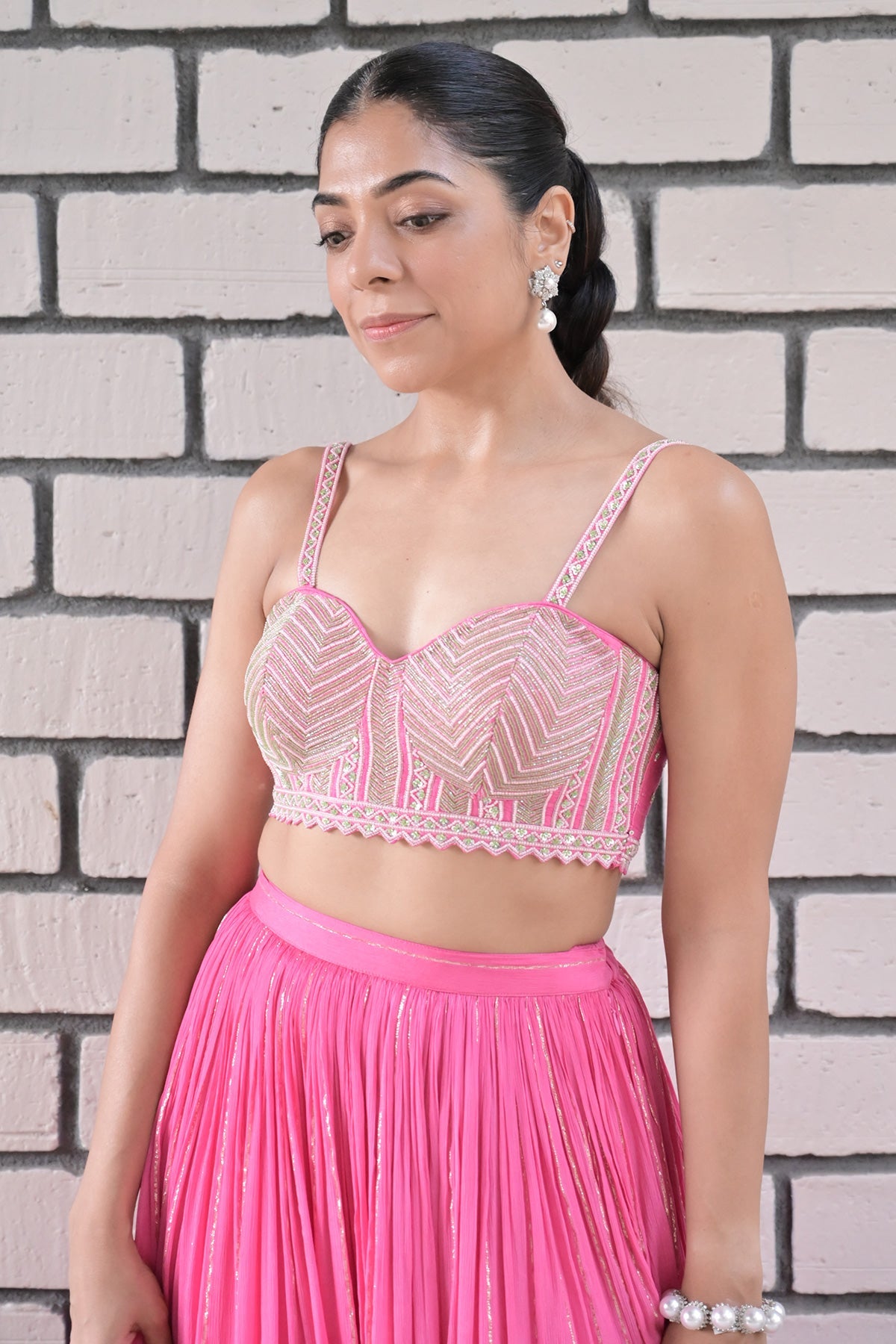 SNEHA PINK LUREX SET