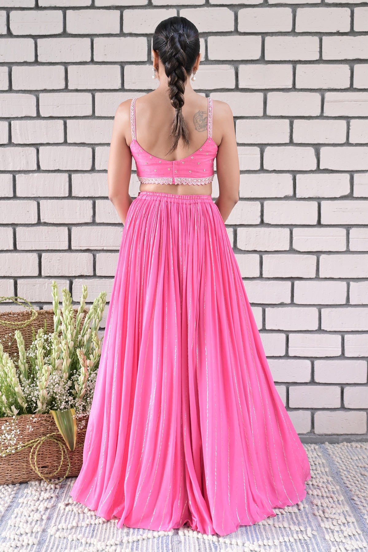 SNEHA PINK LUREX SET