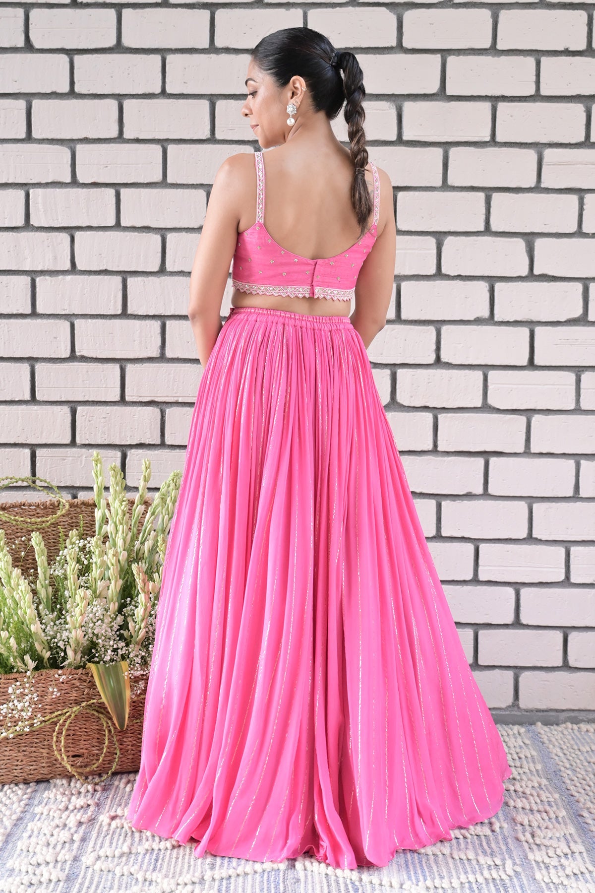 SNEHA PINK LUREX SET