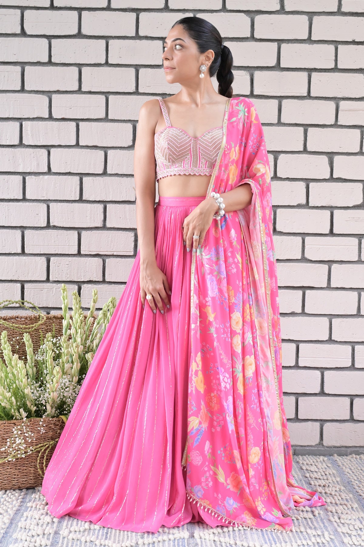 SNEHA PINK LUREX SET