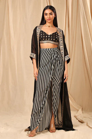 Off White Printed Maxi & Hand Embroidered Belt - Ready To Ship